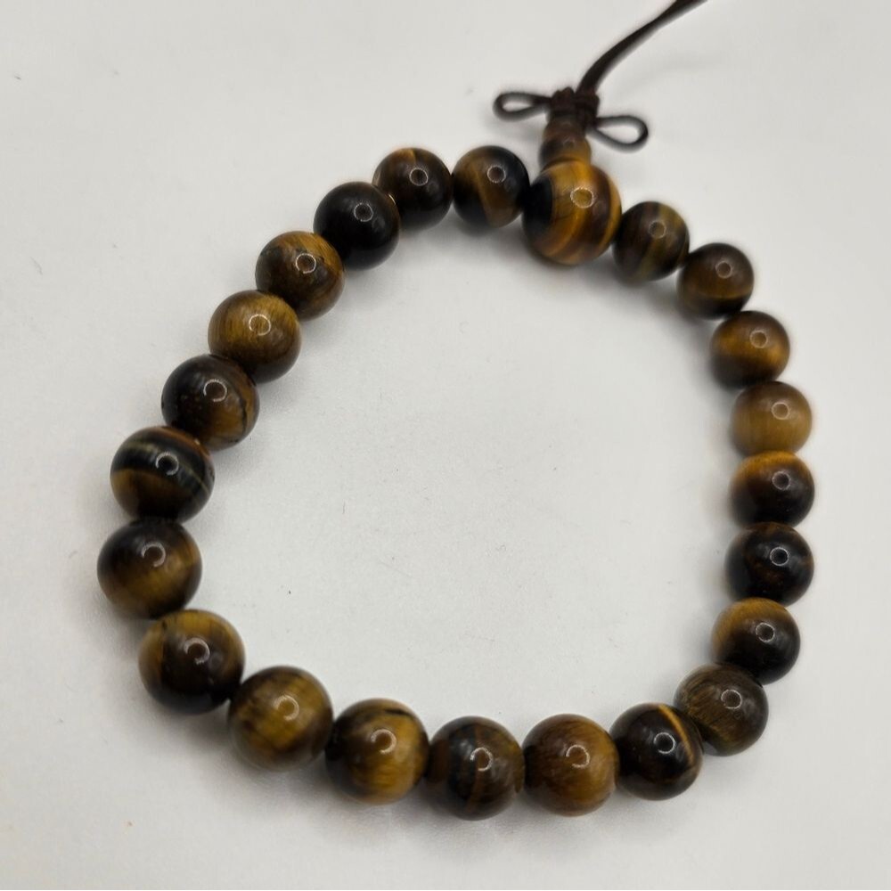 Tigers Eye 7" Strung Strand Round Beads | 8mm | Golden Brown | 21 Beads …